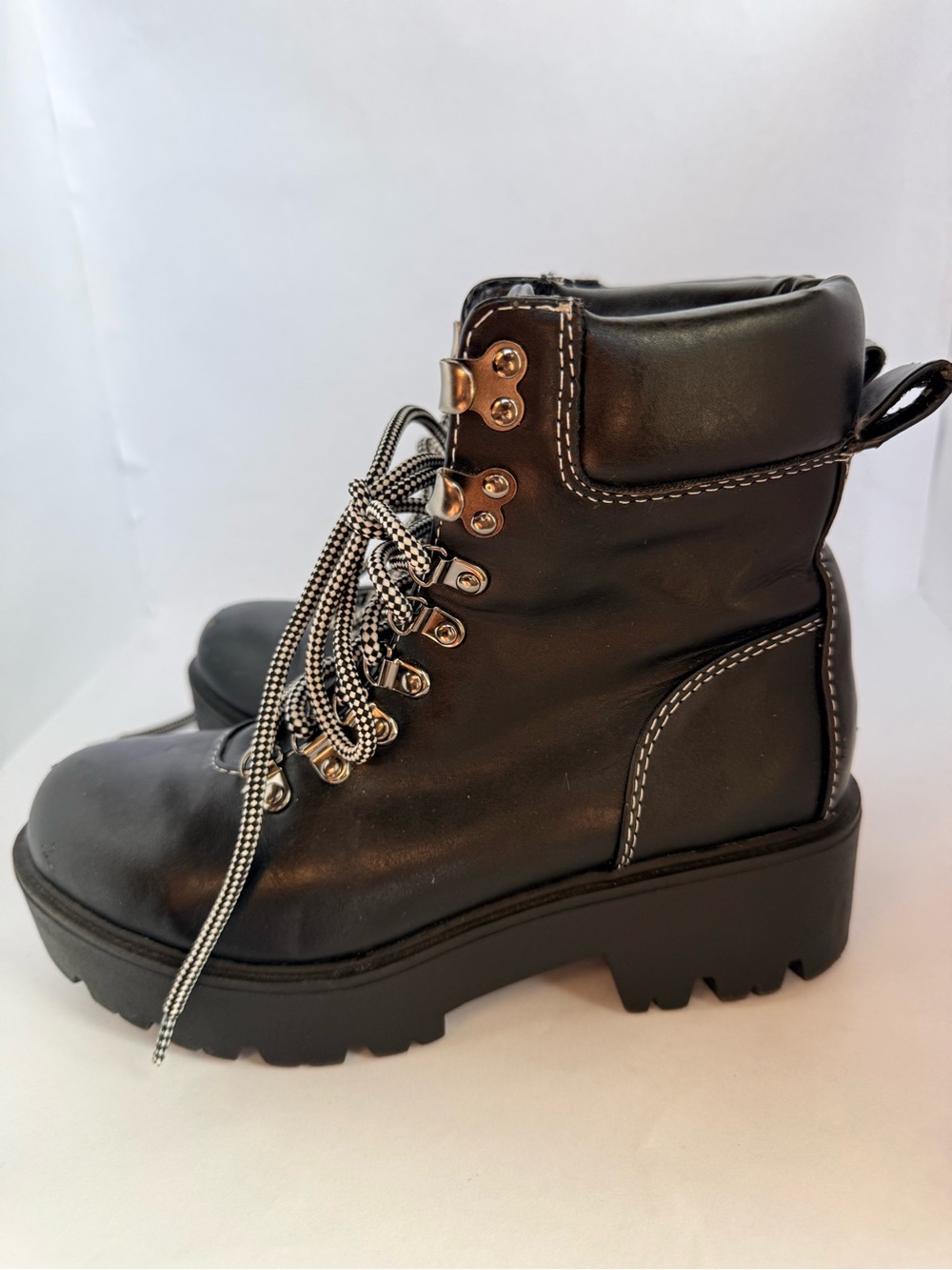 Soda Black Lace-Up Platform Combat Boots - Women's - Picture 8 of 10